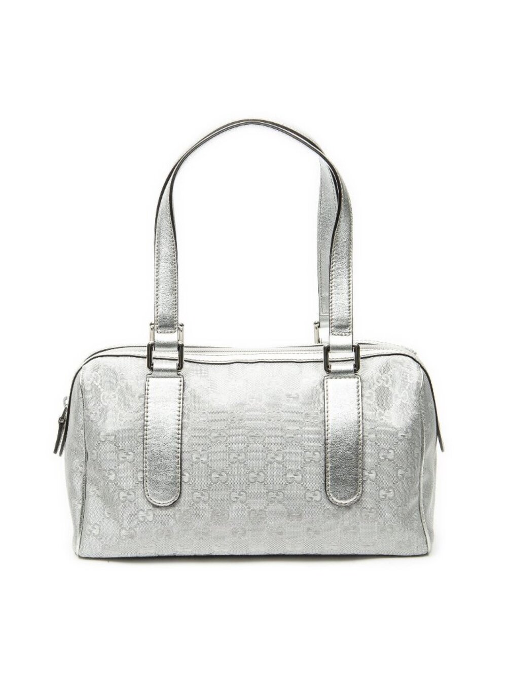 Gucci Small Shoulder Bag Metallic Silver GG Canvas